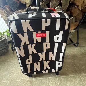 Victoria’s Secret  “PINK”  Black and White Rolling Suitcase